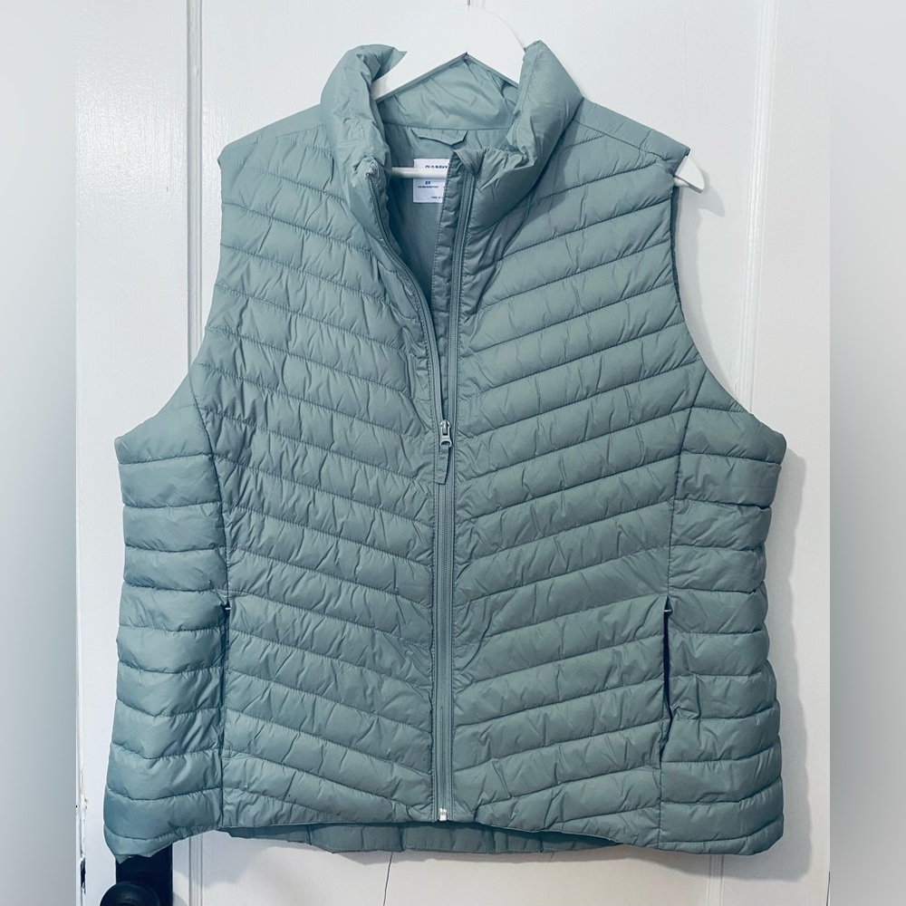 Old Navy Light Blue Quilted Vest, packable, lightweight